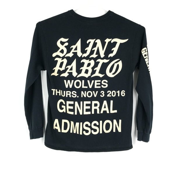 Other - Kanye West Saint Pablo Wolves Tour Mens Shirt Medium Black Long Sleeve 2016 LA